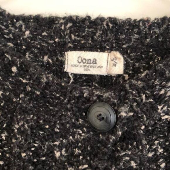 Oona Womens Black Button-Up Cardigan Sweater Size M/L Wool Blend - Picture 3 of 4